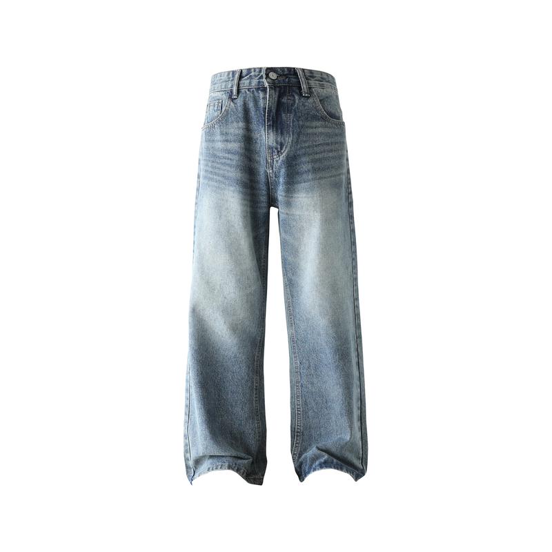 Clean Gent Unisex wide-leg jeans, loose fit, mid-waist design, regular length, comfortable wear in all seasons, casual wear, loose fit jeans, comfortable jeans