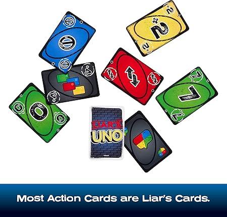 Liar’s UNO Card Game in Travel & Storage Tin for Adults, Kids, Families, Parties & Game Nights, Outwit Other Players with Bluffing & Trickery (Amazon Exclusive)