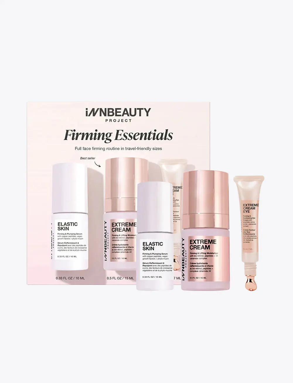 Firming Essentials Travel Skincare Kit – Moisturizer, Eye Cream + Firming Serum for Hydrated, Plump-Looking Skin