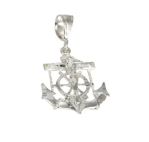 925 Sterling Silver Mariner Crucifix Anchor Cross Pendant Charm Italy