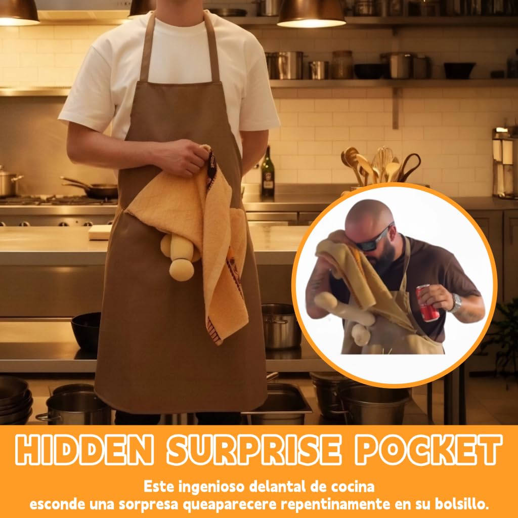 Chef's Prank Apron, Creative Prank Aprons For Men, The Ultimate Gag Gift Apron, Surprise Hiding In The Pocket Funny Gifts, Valentine's Day Father's Day Mother's Day Anniversary Birthday Gift Kochschürze mit Streich, kreative Streichschürzen für Männer, das ultimative Scherzgeschenk, Überraschung versteckt in der Tasche, lustige Geschenke, Valentinstag, Vatertag, Muttertag, Jubiläum, Geburtstagsgeschenk