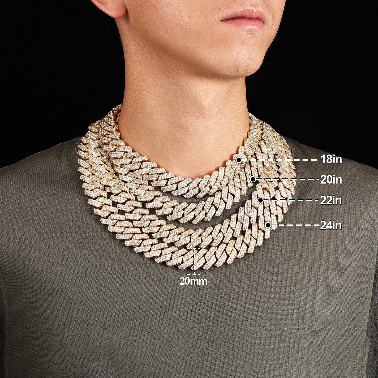 【#CZP397】Shining Cuban Chain Fashion Trend Square Necklace Miami Cuban Chain Ice Out Men's Hip Hop Rap Fashion Necklace Sparkling 14mm Width  FallFreshness