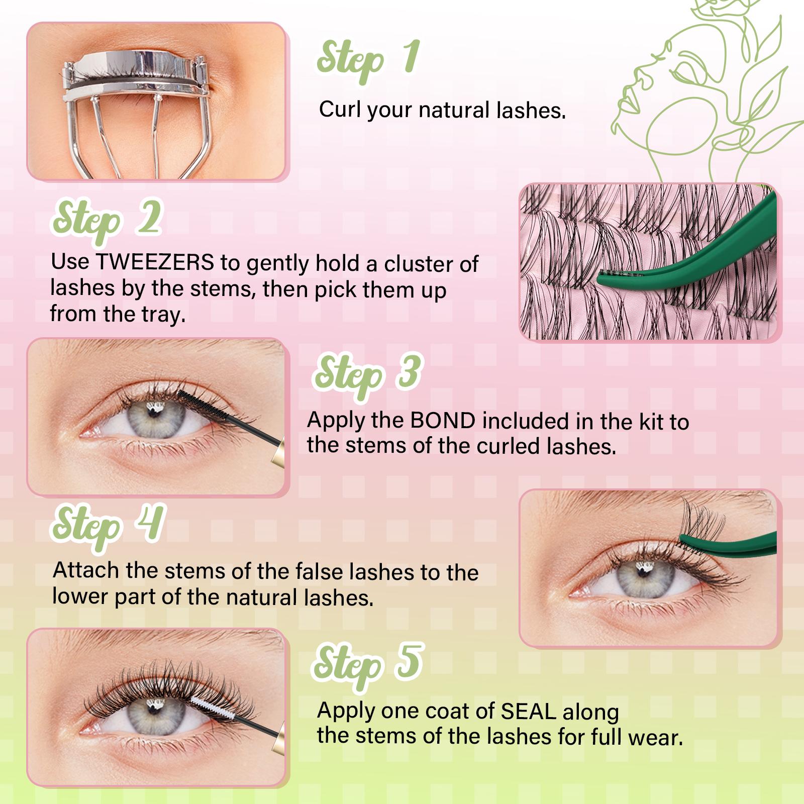 KEYYOU Venus Naiad DIY Lashes Clusters Invisible Band Natural Soft Waterproof Lash Extension Easy to Apply at Home Cosmetic Makeup Volume False Eyelashes TikTok Shop FebruaryFaves