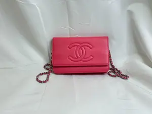 Pre-owned CHANEL caviar Crossbody Bags Timeless CC Wallet On Chain WOC Pink