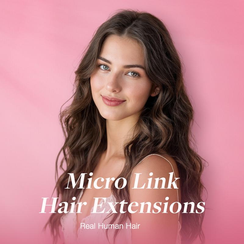 GOO GOO Micro Link Hair Extensions Real Human Hair 14-24Inch 50g-50s/30g-25s, Cold Fusion, Invisible Remy, Micro Loop Micro Ring Hair Extensions Silky Straight Hair Extensions