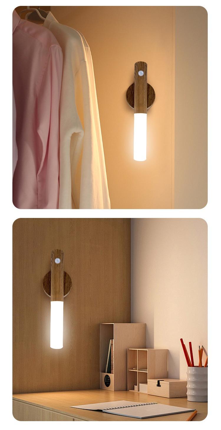 Multifunctional Motion Sensor Night Light LED Rechargeable Magnetic Wall Lamp, Easy Install Portable Wireless Design for Hallway Bedroom Stairs