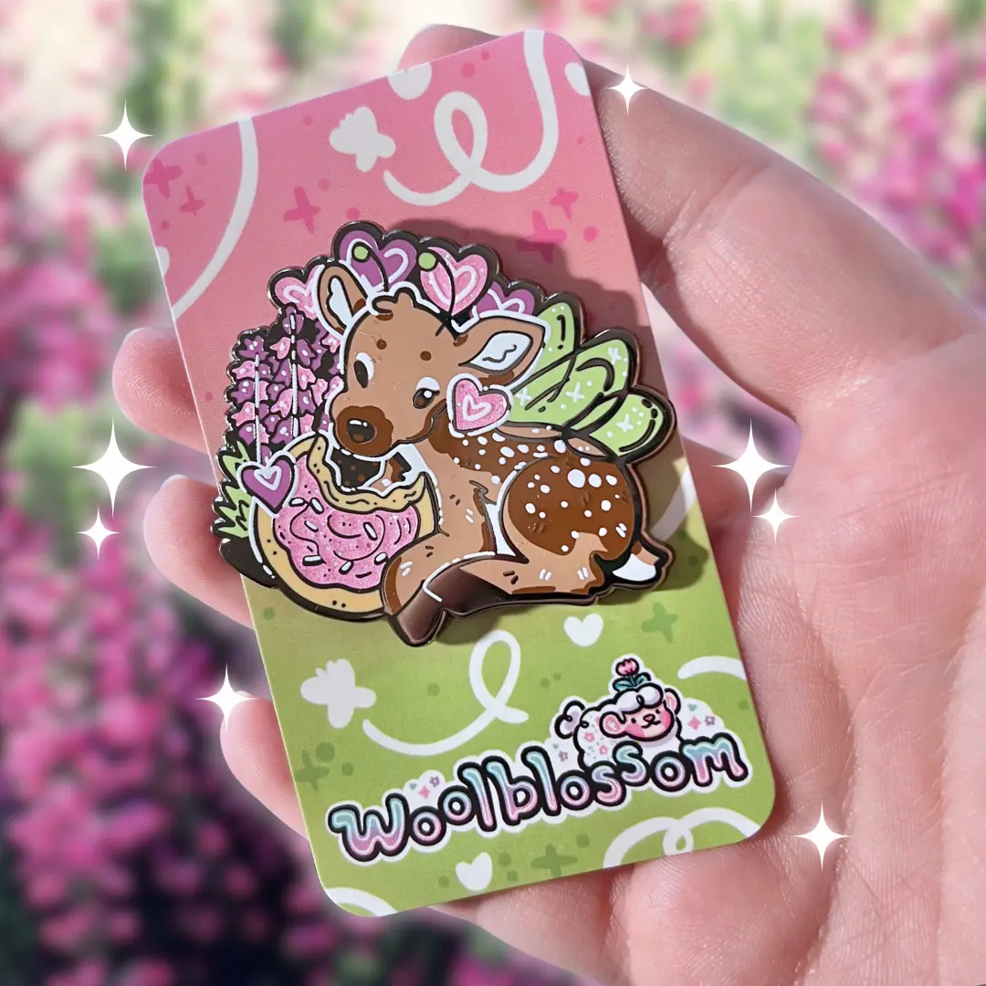 Sugar Cookie Fairy Deer ~ Glitter Enamel Pin