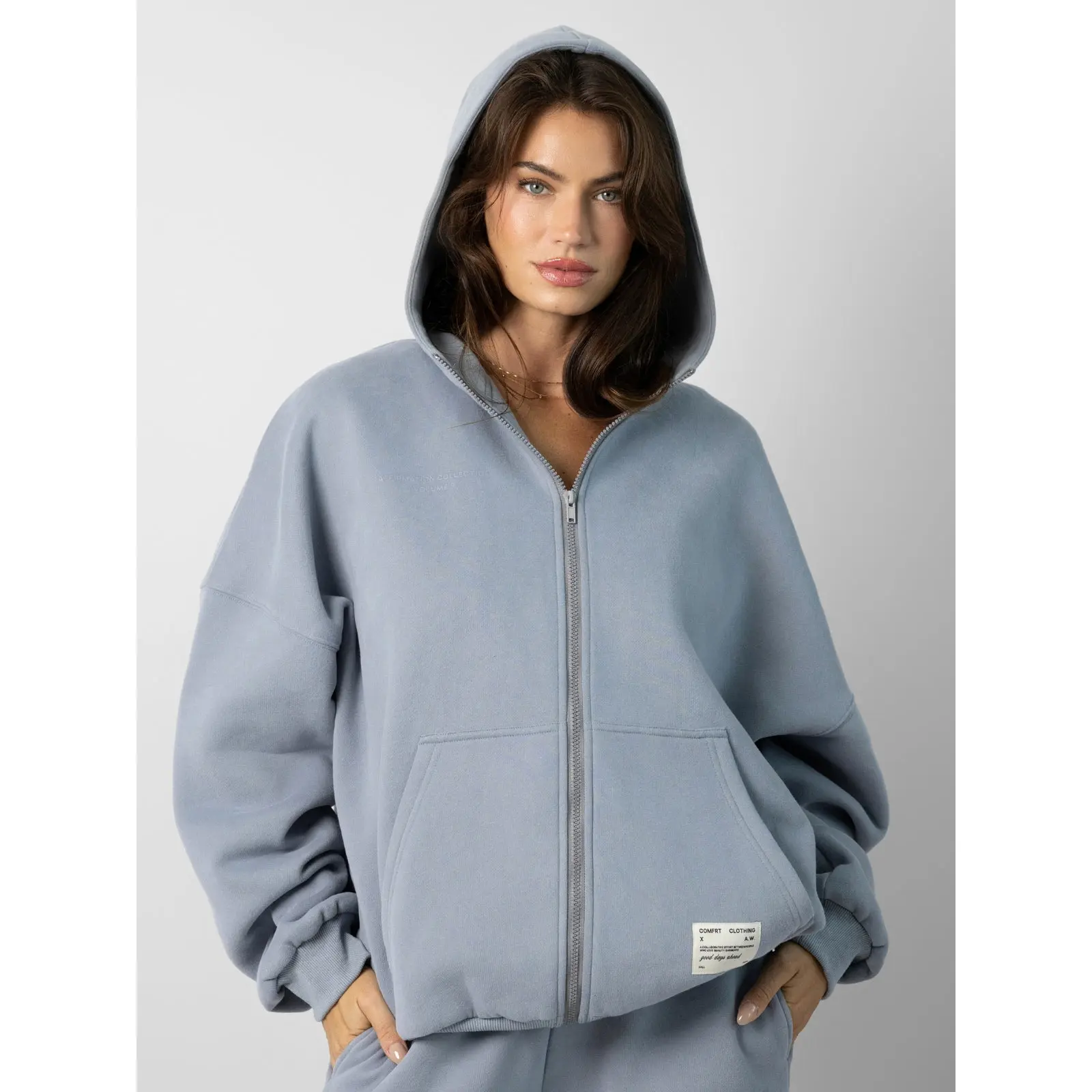 Comfrt | Affirmation Zip Hoodie - Mega | Limited Edition Mega Oversized Zip Up Hoodie