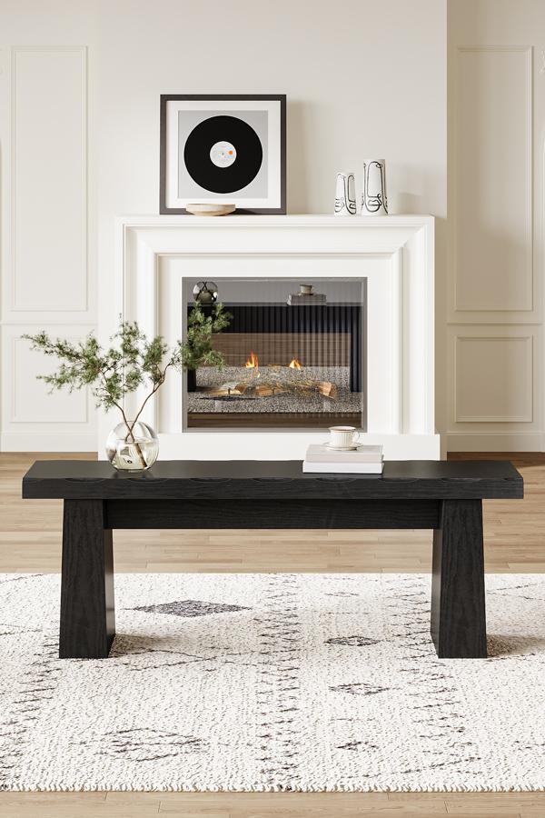 LITTLE TREE Wooden Entryway Bench, 47-Inch Wood Dining Table Bench with Sturdy Frame for Dining Room Bedroom Living Room Hallway Kitchen, Easy Assembly