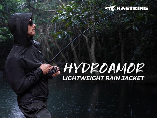 KastKing HydroArmor Lightweight Rain Jacket, 2.5-Layer Waterproof Fishing Hiking Rain Suit for Men, Packable Rain Gear