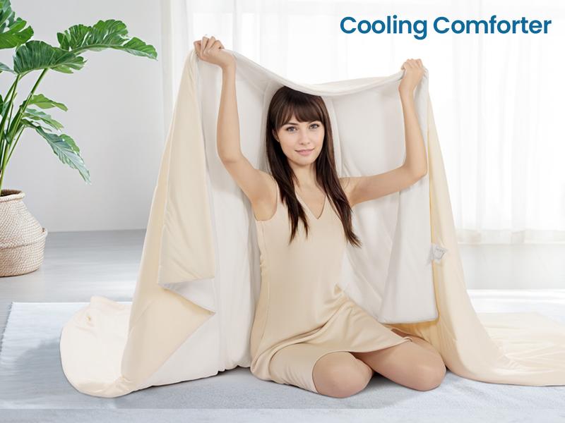 Shilucheng Cooling Comforter,Arc-Chill Comforter - Q-Max>0.4 Cooling Tech,All-Season Snow Ivory Blanket for Hot Sleepers,Breathable Lightweight Blanket King Size Shilucheng Cooling Comforter,Arc-Chill Comforter - Q-Max>0.4 Cooling Tech,All-Season Snow Ivory Blanket for Hot Sleepers,Breathable Lightweight Blanket King Size