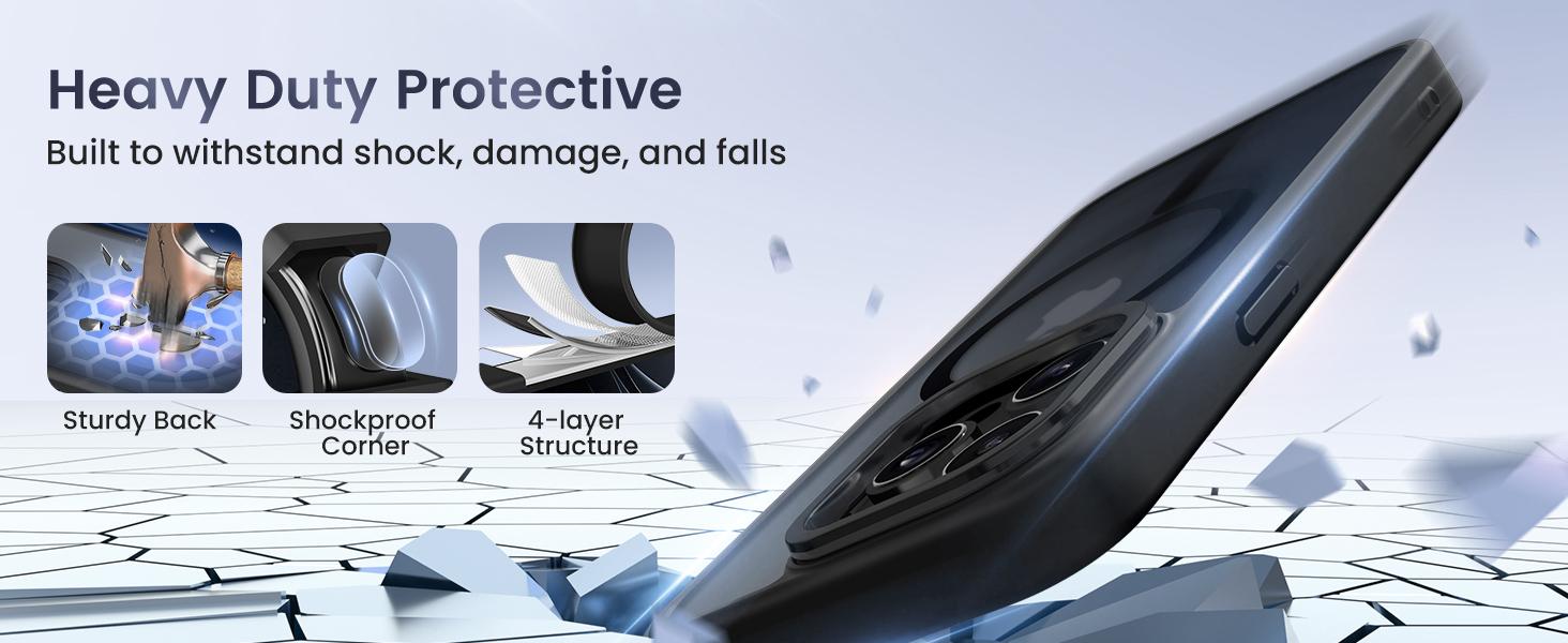 Shockproof Camera Lens Protectors & Stand Protective Phone Case For iPhone 17 Pro Max cases  16 15 14 13 12 Pro, MagSafe Durable Wireless Magnetic