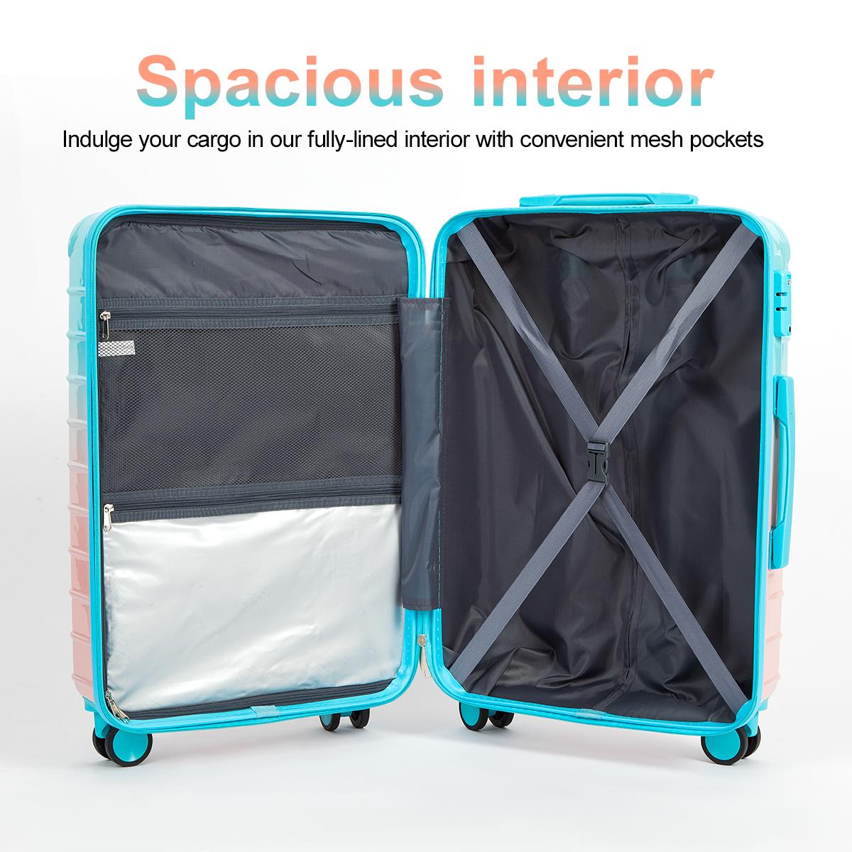 UUH 4 Piece luggage sets with TSA Locks - Suitcase & Bags for Travel, PC+ABS Hardshell Luggage TSA Lock Spinner Wheels Hardshell Lightweight