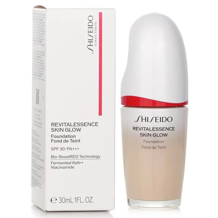 SHISEIDO Revitalessence Skin Glow Foundation, Lightweight Makeup with Serum, SPF 30, Full Coverage, Radiant Glow Finish - #130 Opal, Smooth