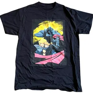 Fullmetal Alchemist Brotherhood Alphonse & Elric Shirt, Anime T-Shirt, Graphic Tee- Unisex Menswear & Womenswear - Streetwear Tops - Casual Cotton Crewneck Shortsleeve Tshirt