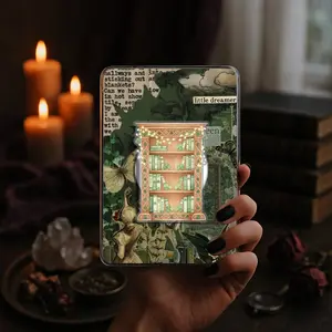 Retro Vintage Clover Bookshelf Tall Bookcase Kindle Grip Saint Patrick's Day Book Bookish Green Clover Magnetic Kindle Grip Book Lover Kindle Accessories Phone Holder PopSocket Phone Grip Magnetic Pop Socket Phone Grip