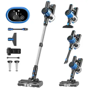 VICEASE Cordless Vacuum Cleaner, 45Kpa Vacuum Cleaners for Home, 8-in-1 Anti-Tangle Stick Vacuum with LED Display, 3 Modes Suction, Lightweight Vacuum for Hardwood Floor/Carpet/Pet Hair/Home Family Pet Owners