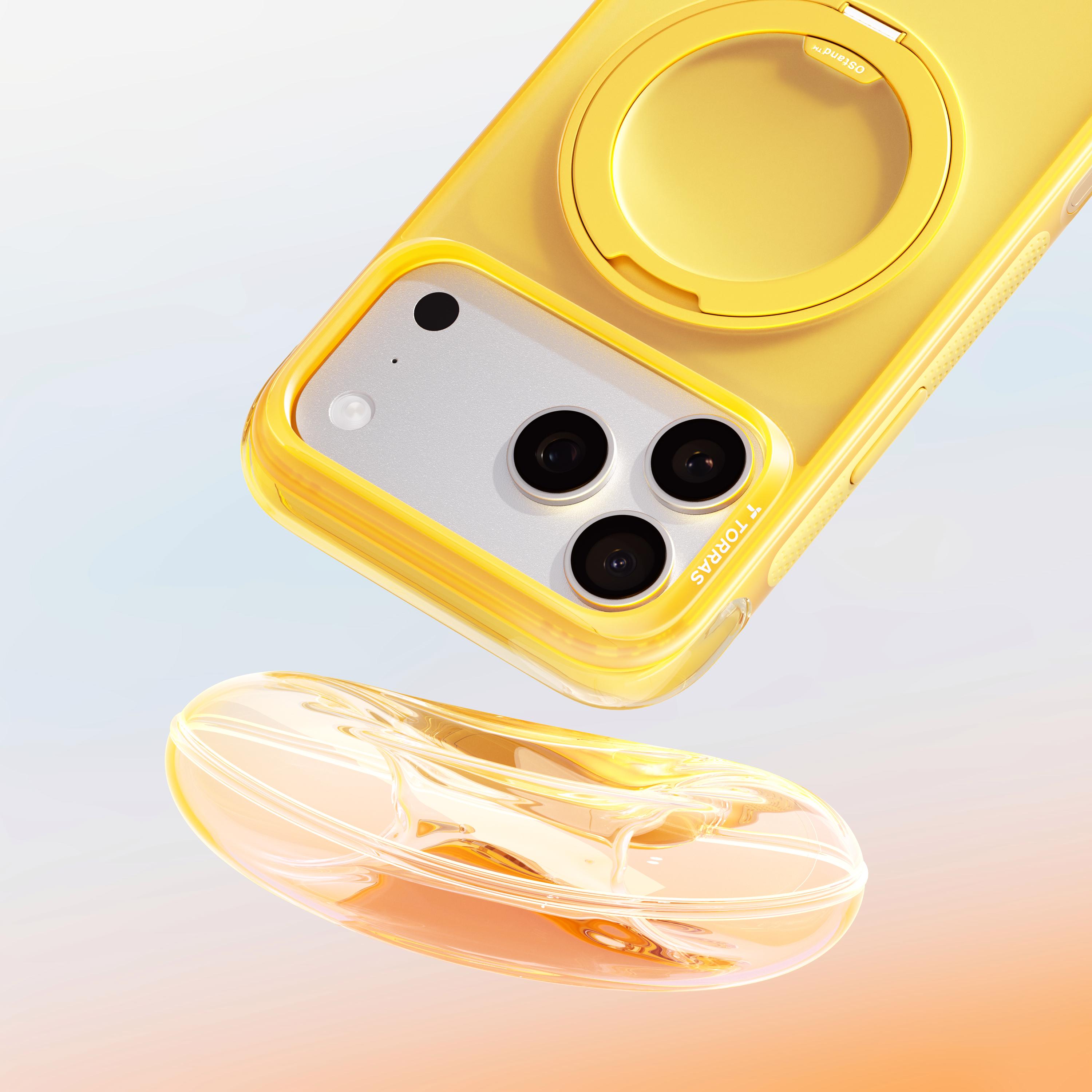 TORRAS O3 Air Magnetic Stand Case for iPhone 17 Pro Max with 360° Ring Stand & Airbag Protection 4-Meter Anti-Fall Shockproof MagSafe Compatible - Aesthetic&TORRAS Q3Air