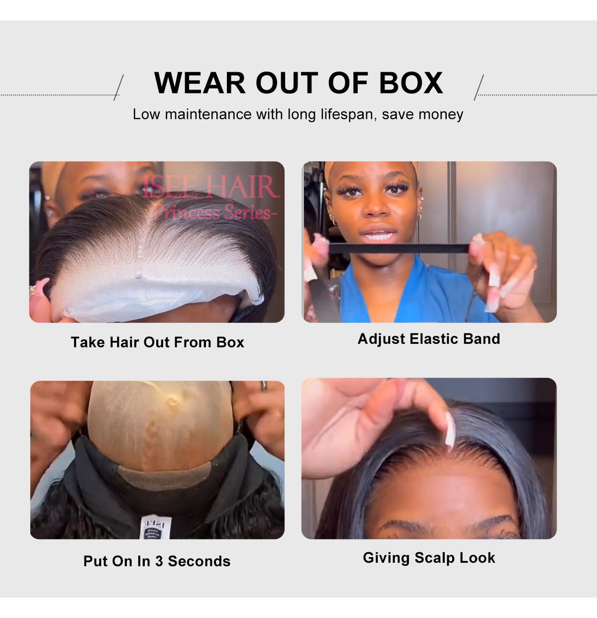 ISEE Wear Go Water Wave Short Bob Glueless Wig Pre-Cut HD Lace Closure Wig Gift for Girlfriend/Wife/Family Springtok #TikTokShopHolidayHaul SpringStatements