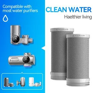 Two-piece faucet filter cartridge, replacement water filter for faucets, filters up to 264 gallons, faucet filter component for kitchen sinks and bedroom bathrooms