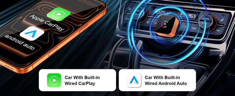 【NewYear2026】Ceesooi Mini Wireless CarPlay & Android Auto Adapter 2026 Model — Plug-and-play, fast auto-reconnect, turning wired into wireless
