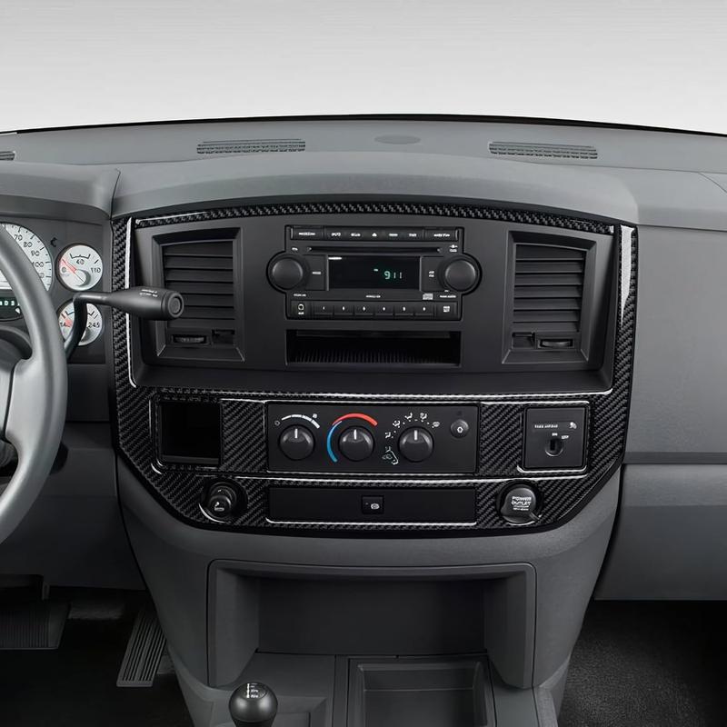 Center Console Panel Decals for 2006 2007 2008 Dodge Ram 1500 2500 3500 Accessories Carbon Fiber Interior Stickers, A
