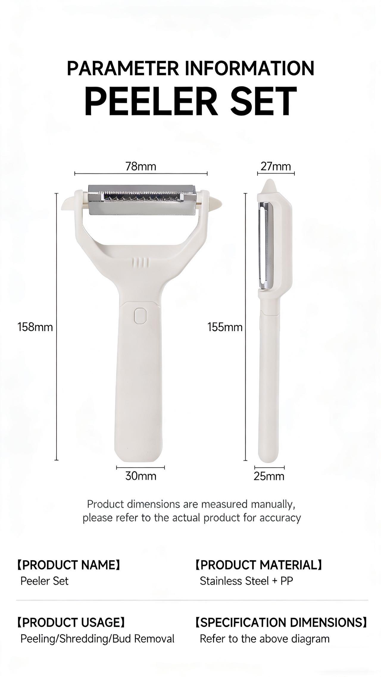 2 in 1 Vegetable Peeler, Multifunctional Peeler & Grater, Kitchen Fruit Peeling Shredding Tool