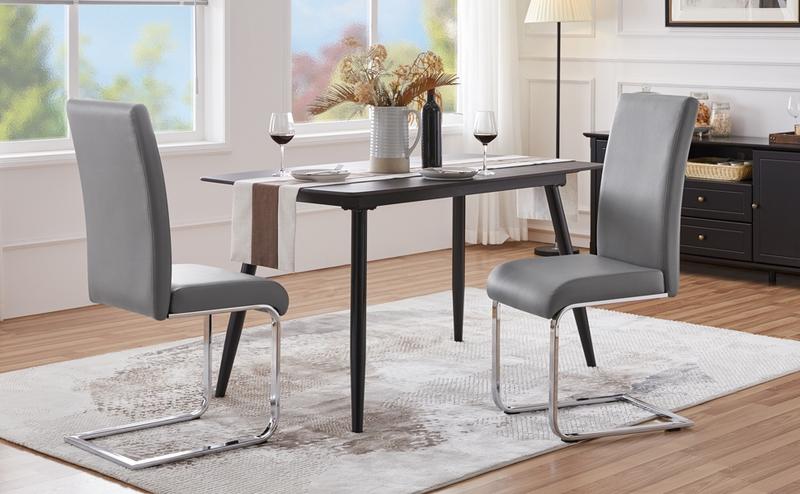 Yaheetech Dining Chairs Set of 2 Faux Leather Chairs with Metal Legs Modern Kitchen Chairs for Kitchen Dining Room Restaurant
