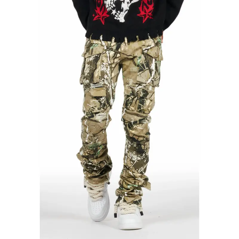 Gentry Tree Camo Stacked Flare Jean