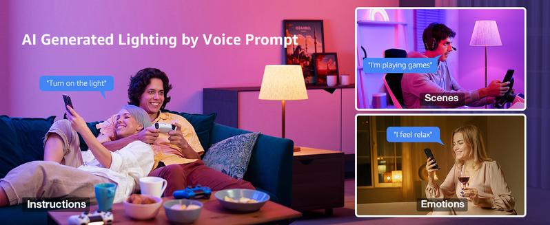 Lepro B1 AI Smart Light Bulbs - WiFi & Bluetooth RGBWW Color Changing LED Bulb Compatible with Alexa & Google Assistant, AI Generated Lighting LLM, AI Voice Control, Music Sync, 2.4GHz Only, 2 Packs