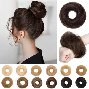 SEGOHAIR Hair Bun 100% Human Hair Natural Stright/Wavy Messy Bun Hair Piece with Elastic Scrunchie for Women-1 PC/2 PCS