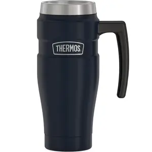 Thermos King Stainless Steel Vacuum Insulated Travel Mug, 16 oz., Midnight Blue, Rustic Red...