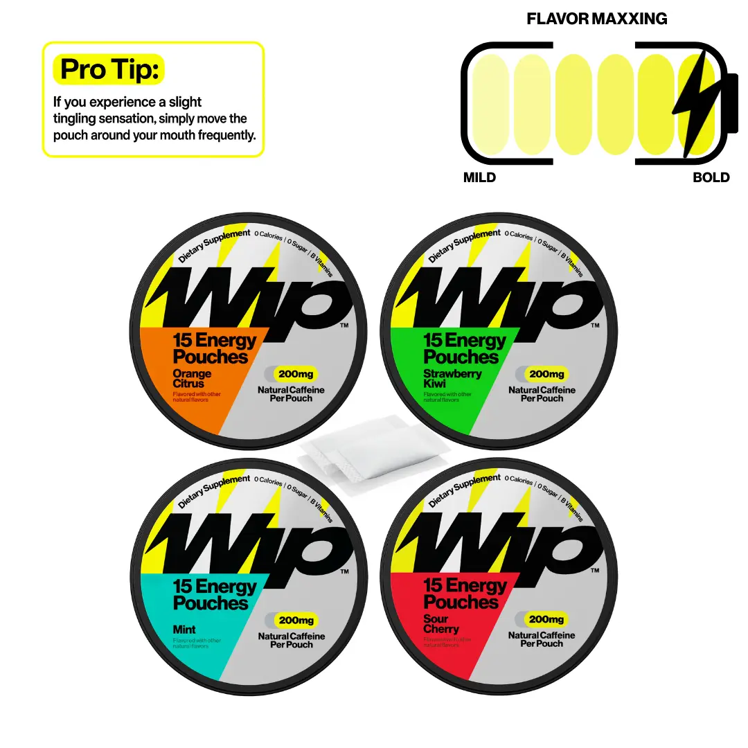 Wip Caffeine Pouches | 200mg Per Pouch | Sampler Packs