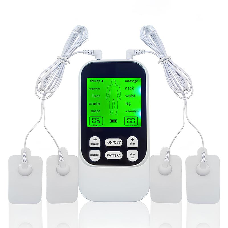 Dual Channel TENS EMS Muscle Stimulator – 10 Modes 4 Electrode Pads 30 Intensity Levels, Compact & Rechargeable for Back Neck Shoulder Pain