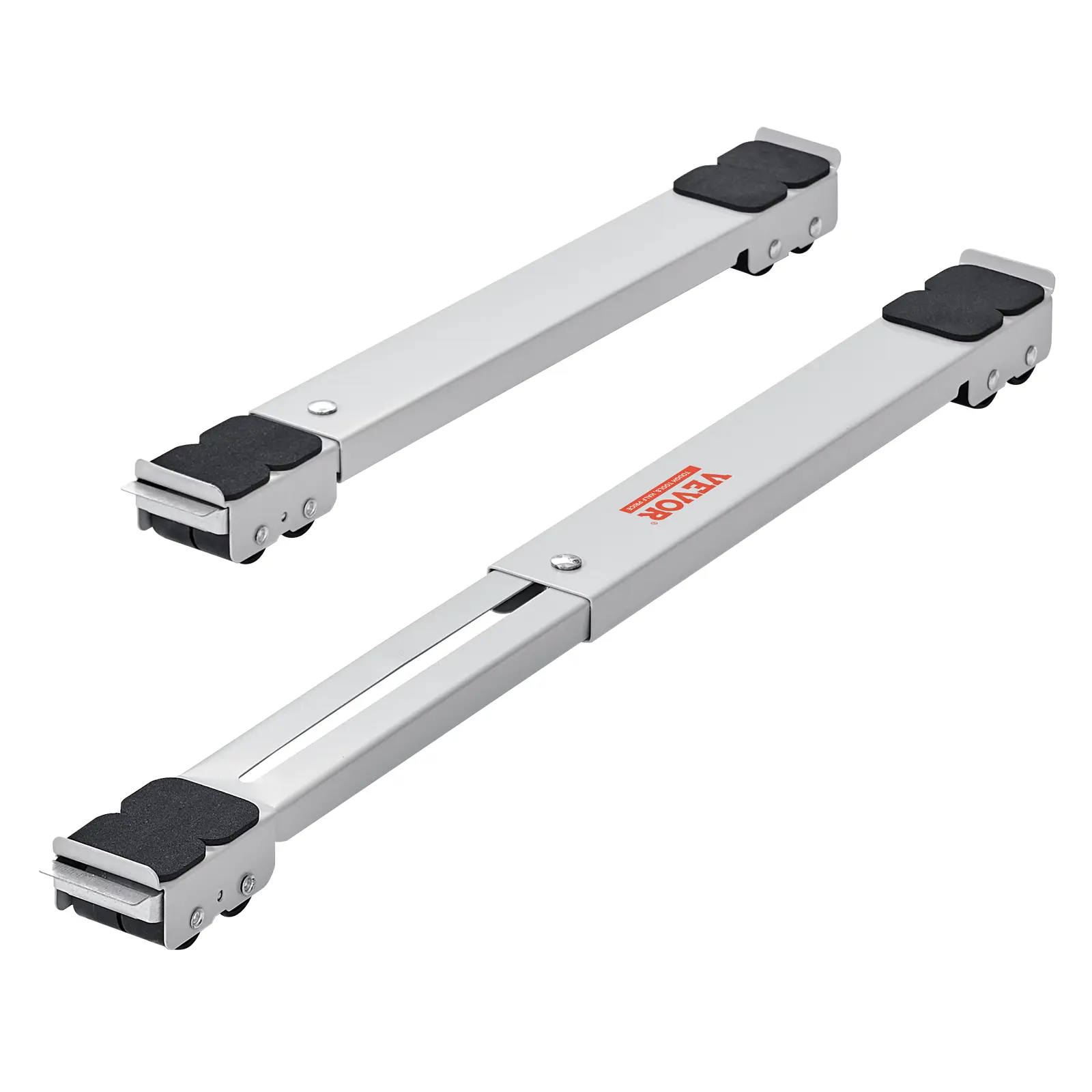 【summerfinds】VEVOR Carbon Steel Universal Appliance Rollers Furniture Mover, 660 lbs Load, 17.5-27.6 in Fit 27.6" Reach Extend Mobile Base, 16 Large Polypropylene Wheels, Locks to Stop, for Washing Machines, Refrigerators, Furniture Moving Wheel, 1.5" Off