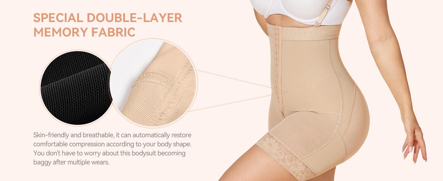 Curvyfaja Shapewear for Women Tummy Control Body Shaper Butt Lifter Faja Plus Size with Zipper Crotch