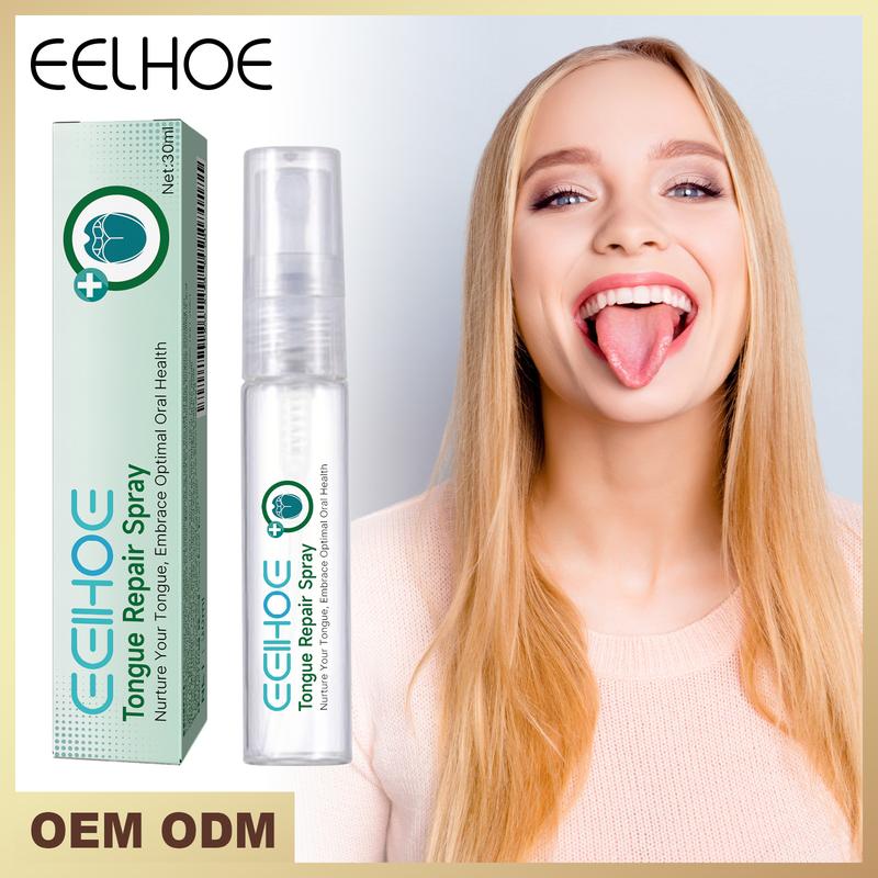 EELHOE Natural Tongue Repair Spray for White Coating & Dry Cracks Relief, Oral Care Solution, pH-Balancing, Hydrating,Fresh Breath & Swelling Soothe, 30ml