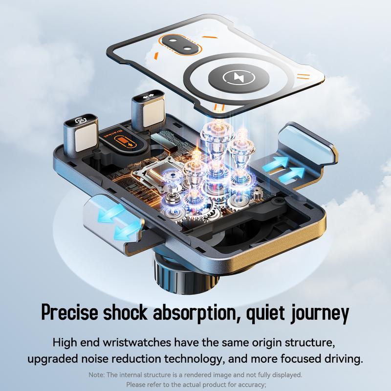 2025 new cool car wireless fast charging holder, intelligent sensor opening and closing, universal mobile phone navigation holder, 90-degree rotation, horizontal and vertical screen use, built-in ambient light, intelligent high-end navigation holder