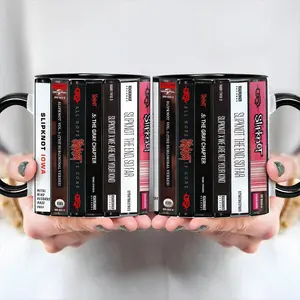 Slipknot Albums Cassette Retro Music Accent Mug, Heavy Metal Coffee Mug, Dark Rock Cassette Album Mug, Metalhead Fan Drinkware, Gift For Heavy Music Lovers