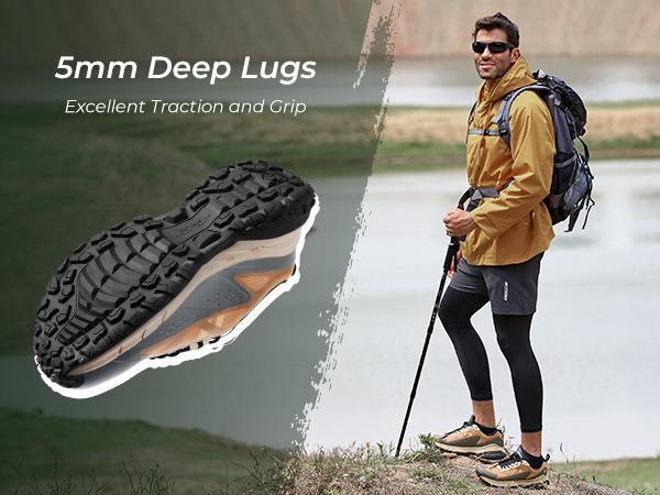 FitVille Men's Low-Top LugMax Hiking Shoes V2 shoe casual training Outdoor Sneakers Trail Running Outdoorfun SpringStatements