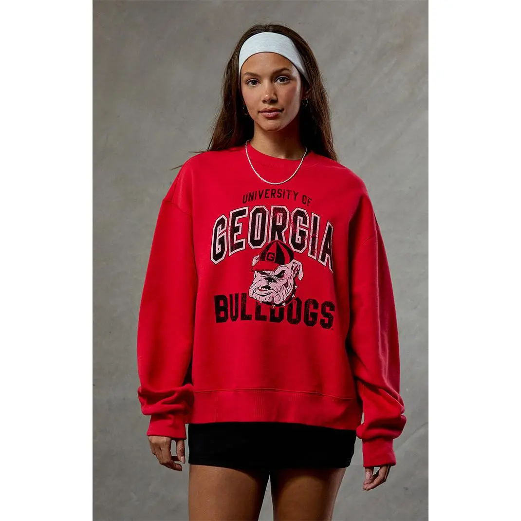 WILD COLLECTIVE Women's Georgia Bulldogs Crew Neck Sweatshirt