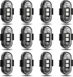 Wireless LED Lights with Remote Control Waterproof Rechargeable Anti-Collision USB Charging Lights for Car Bike Motorcycle Camping