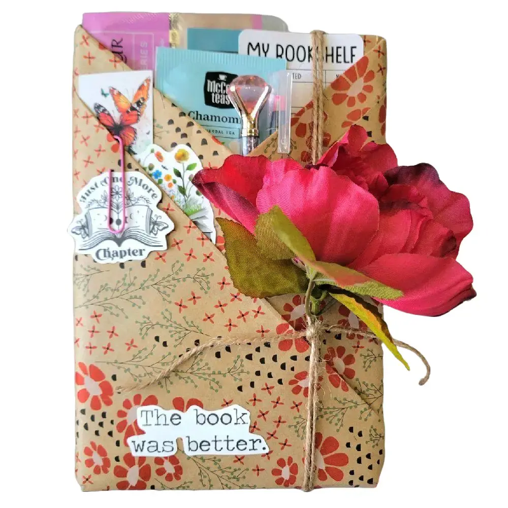 Budget Blind Date with a Book Bundle - Hand-Wrapped Literary Gifts for Coffee, Tea, Hot Chocolate Lovers, Dark Fantasy/Fantasy Fans, Including Tracker, Marker, Pen, Stickers & More