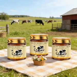 【BUY 1 GET 2】Organic Grass-Fed Beef Tallow Balm with Raw Honey - Handmade All-Natural Moisturizer for Soft, Smooth