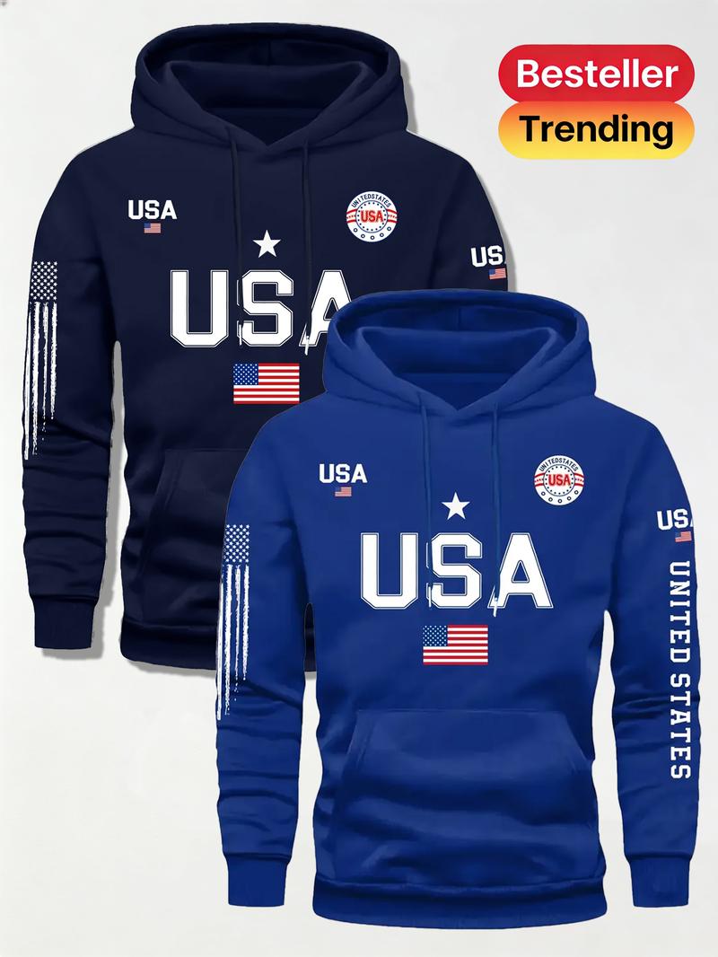 2PCS Men's Fashion American Street Letter Printed Drawstring Hoodie for Autumn and Winter Warm Sports, 2029 Spring Autumn/Winter Valentine's Day Gift Suitable for Students and Couples Autumn/Winter Fashion Hoodie