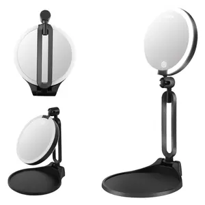 6-inch Cosmetic Magnifying Mirror with Base And Stand, 1X/30X Double-sided LED Lighted Portable Mirror; Foldable And Adjustable Travel Mirror; for Business, Travel And Dates; Rechargeable Large-capacity Mirror; for Daily Makeup, Skin Care
