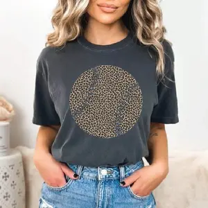 Leopard Base/Softball - Unisex Pepper Comfort Color Tee