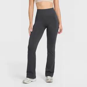 OYV Ribbed Seamless High Waist Straight Leg Leggings