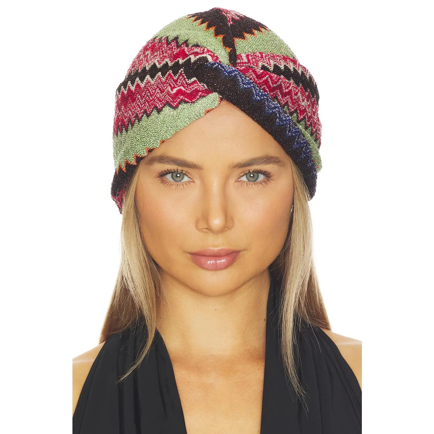 Missoni Turban in Black, Green & Pink Multi 2