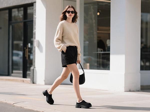 DREAM PAIRS Women's Platform Mules Clogs Faux Suede Slip on Memory Foam Lightweight Breathable Comfortable Closed Toe Slippers Shoes